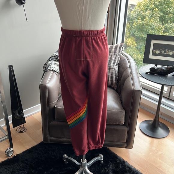 Aviator Nation Chevron Stripe Joggers in Claret Size XS - Picture 3 of 6